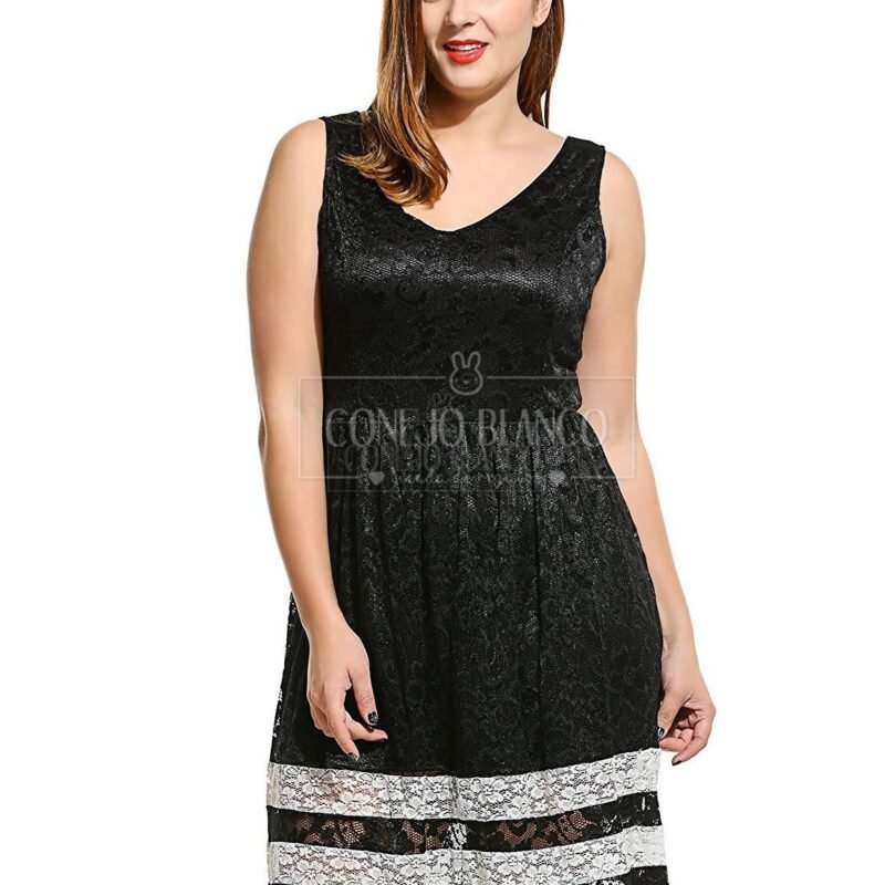 Vestido Negro de Encaje - 2XL