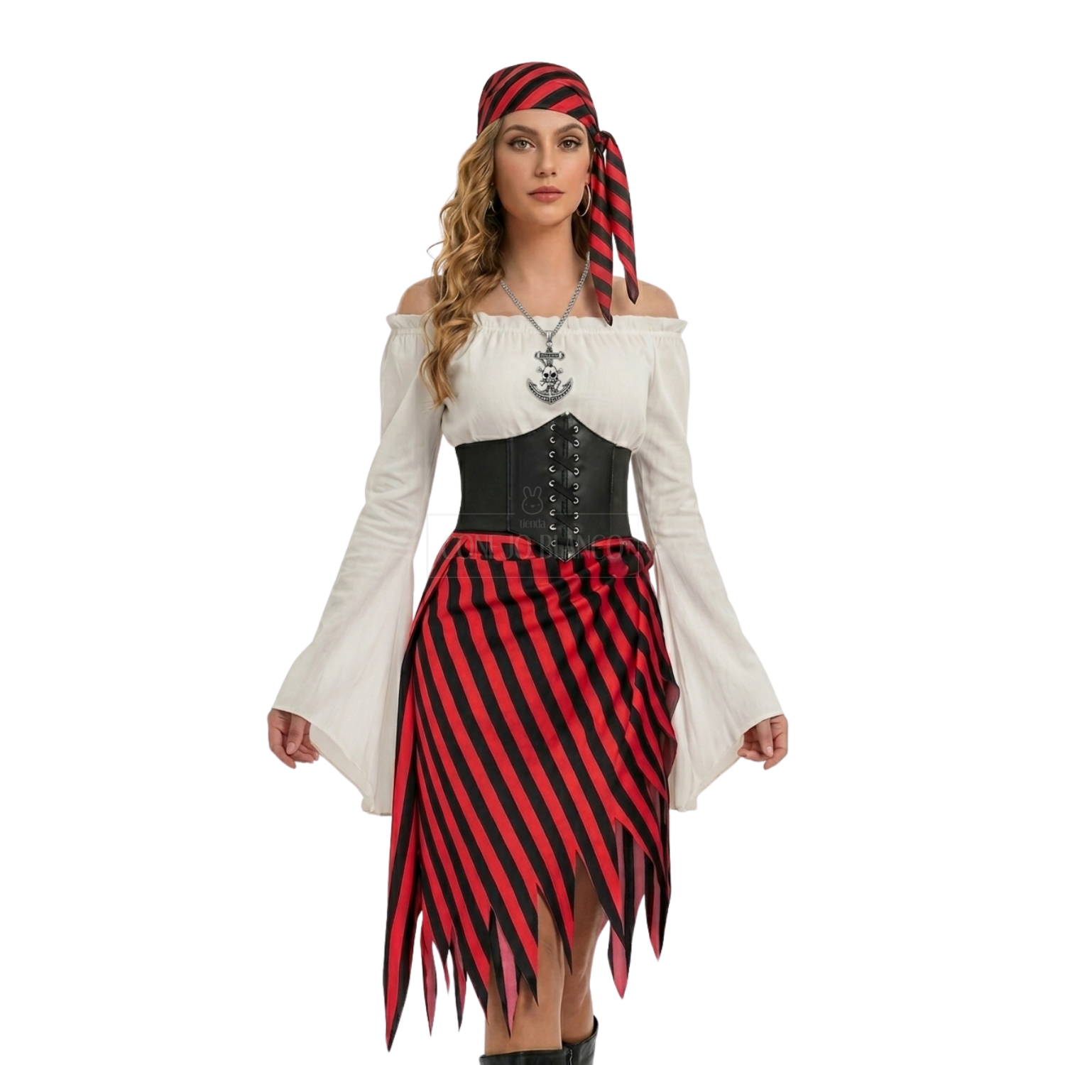 Falda Pirata Unitalla + Vandana + Collar